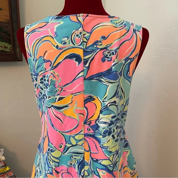 Lily Pulitzer Dress Beautiful Signature Pink & Blue Size Medium - Picture 3 of 9
